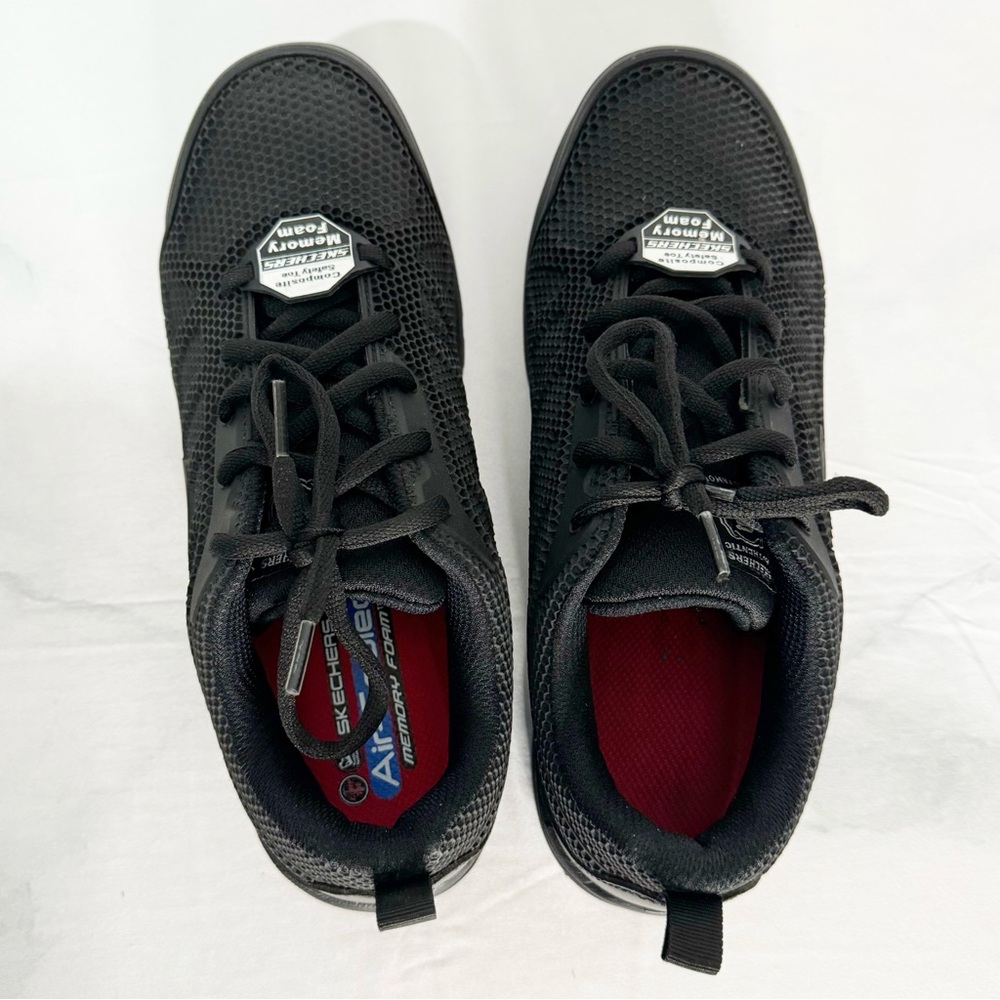 🥈 537. Sketchers Womens 9.5 Work Utility Composite Toe Memory Foam Black Shoes - Picture 6 of 12